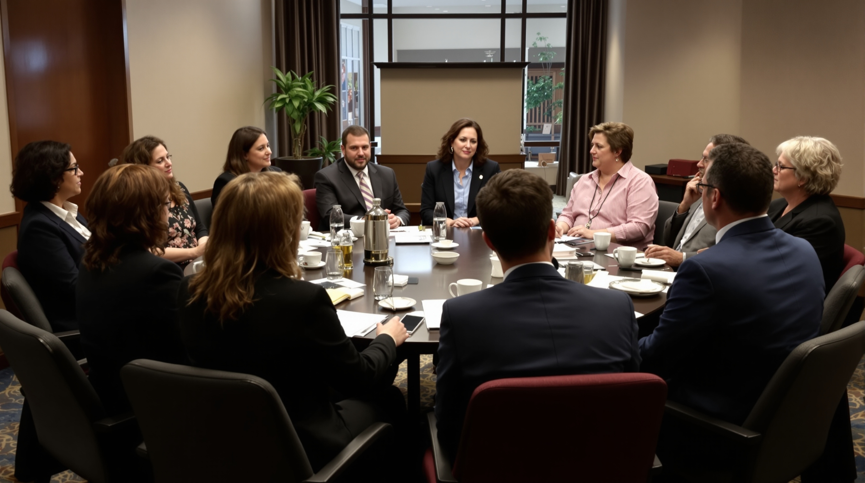 Professionals in support group meeting